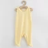 New Baby sárga rugdalózó, 74-es méret, 100% pamut, kényelmes és praktikus öltöztetéshez.
