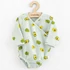 New Baby Avocado hosszú ujjú kombidressz, pihekönnyű pamut muszlin, oldalán megkötős, patentos lábak között.
