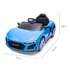 kényelmes R8 kagylóüléssel és távirányítós vezérléssel.|||**Audi R8 Spyder akkumulátoros autó - sportos kabrió
